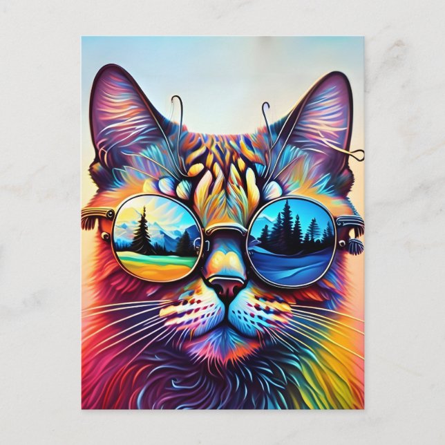 Cool Sunglass Cat # 1 Poster Vykort (Framsida)