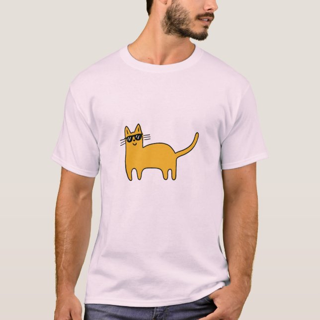 Cool Sunglasses Cat T Shirt (Framsida)