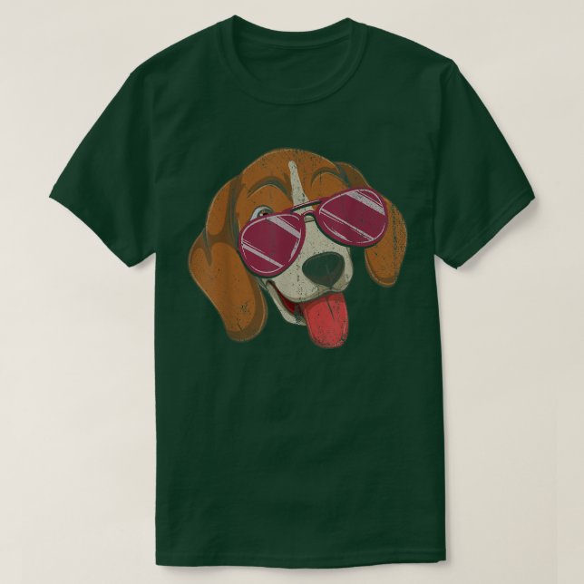 Cool Sunglasses Dog Lover Pet Owner Dog Owner Beag T Shirt (Design framsida)