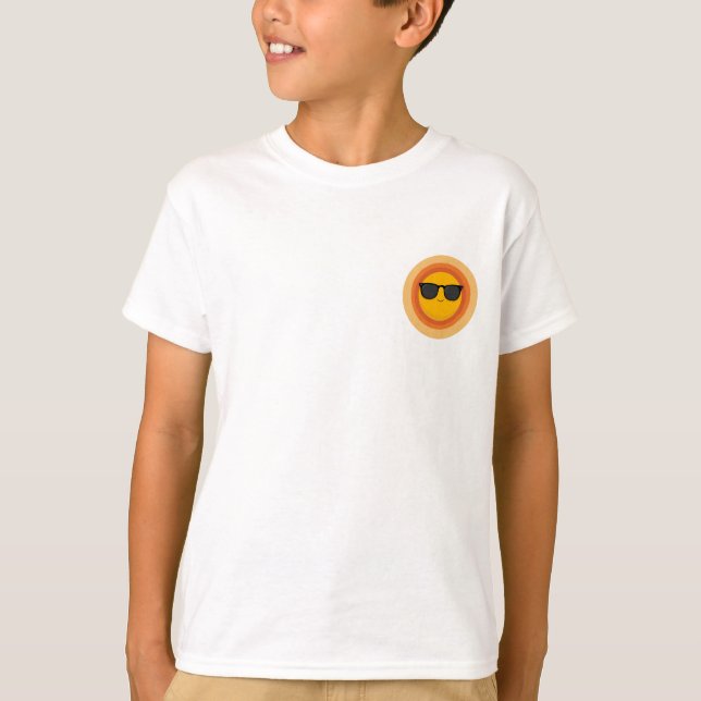Cool Sunshine Face Kids T Shirt (Framsida)
