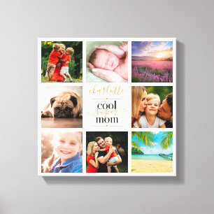 Cool Super Mamma 8 Foto Collage Personlig Canvastryck