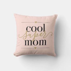 Cool Super Mamma Modern Elegant Rosa och Guld Kudde