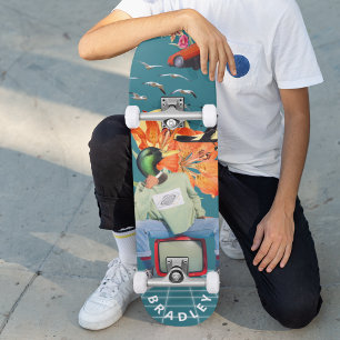 Cool Surreal Rolig Unik Anpassad Personlig Namn Mini Skateboard Bräda 18,5 Cm