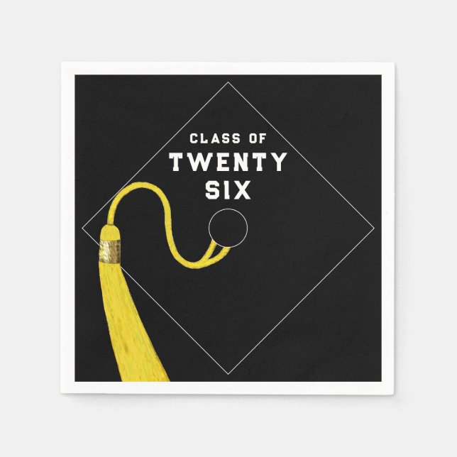 Cool Svart Examenfest Pappersservett (Framsidan)