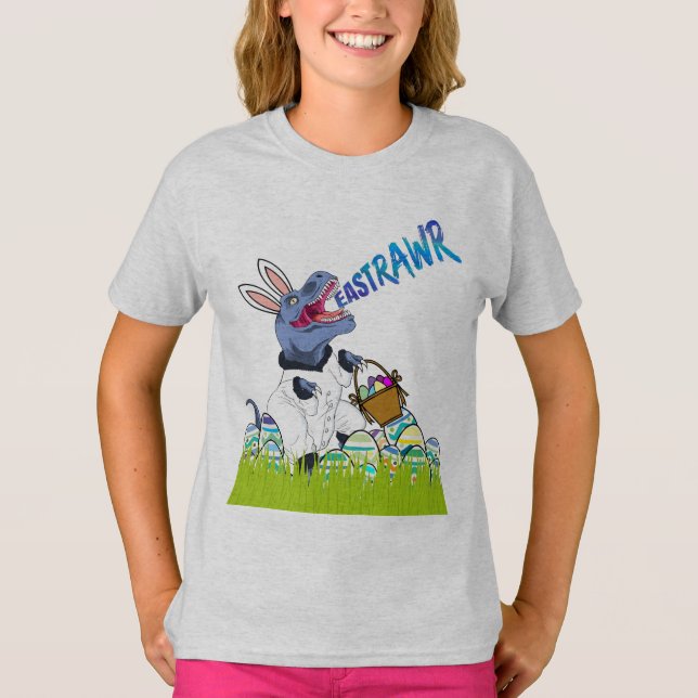 Cool T Rex påskkorg Dinosaurie Barn T-shirt Presen (Framsida)