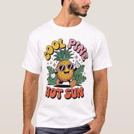 Cool Tall Hot Sol Retro Pineapple Sommar Vibes T Shirt