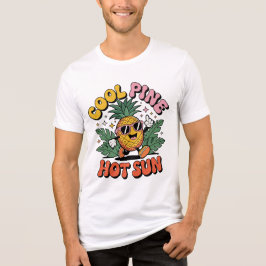 Cool Tall Hot Sol Retro Pineapple Sommar Vibes T Shirt