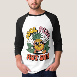 Cool Tall Hot Sol Retro Pineapple Sommar Vibes T Shirt