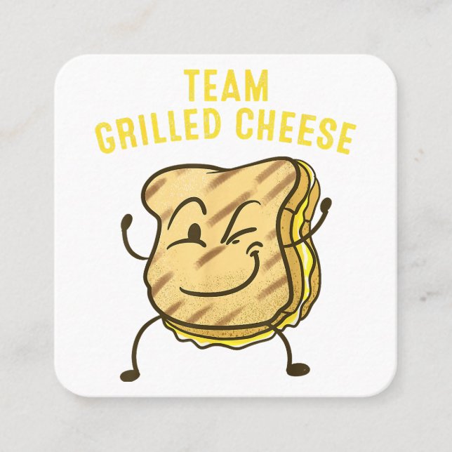 Cool Team Grilled Cheese Present Rolig Squad Toast Fyrkantigt Visitkort (Framsida)