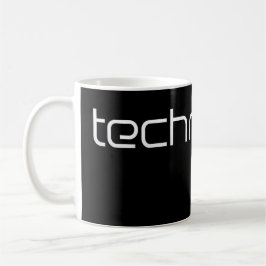 Cool Technotext Techno Text Black Kaffemugg