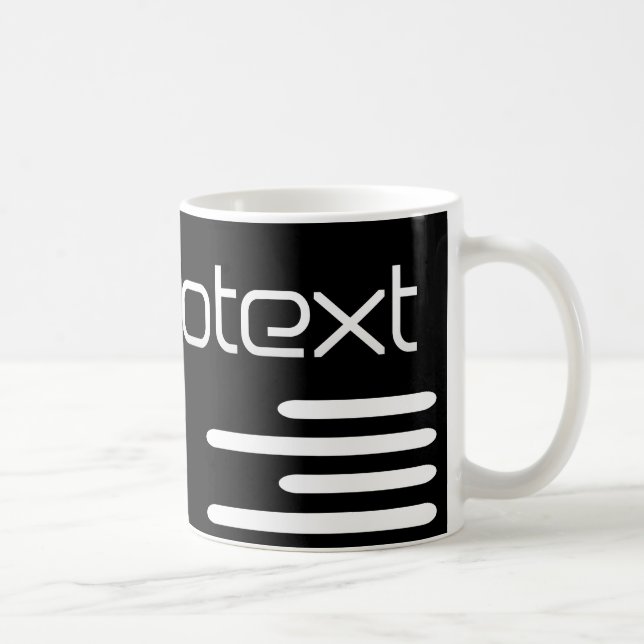 Cool Technotext Techno Text Svart Kaffemugg (Höger)