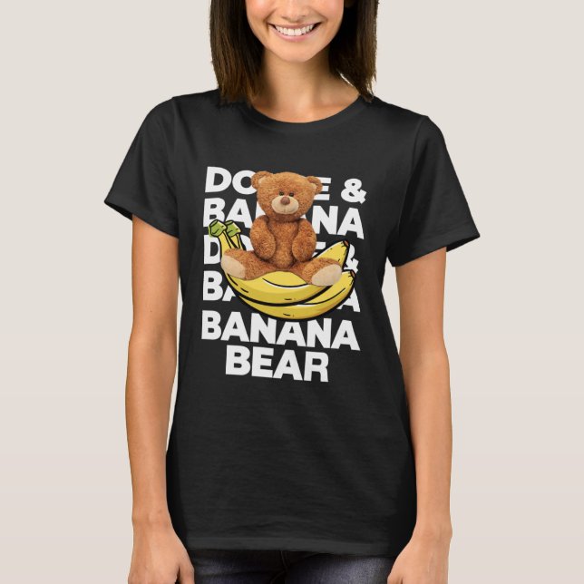 Cool Teddy Bear Banana Style Banana Bear Graphic T Shirt (Framsida)