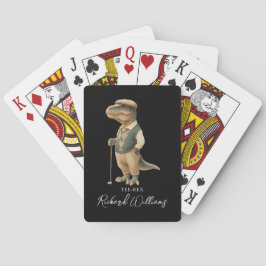Cool Tee-Rex Golfare Dinosaur Signatur Namn Casinokort
