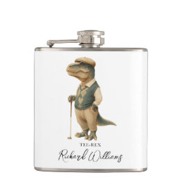 Cool Tee-Rex Golfare Dinosaur Signatur Namn Fickplunta