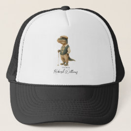 Cool Tee-Rex Golfare Dinosaur Signatur Namn Keps