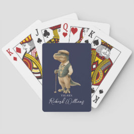 Cool Tee-Rex Golfare Dinosaur Signatur Namn Marinb Casinokort