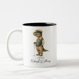 Cool Tee-Rex Golfare Dinosaur Signatur Namn Två-Tonad Mugg