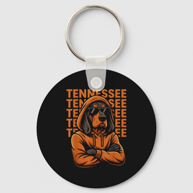 Cool Tennessee Dog Lovers Coonhound Men Women Kids Nyckelring (Framsida)