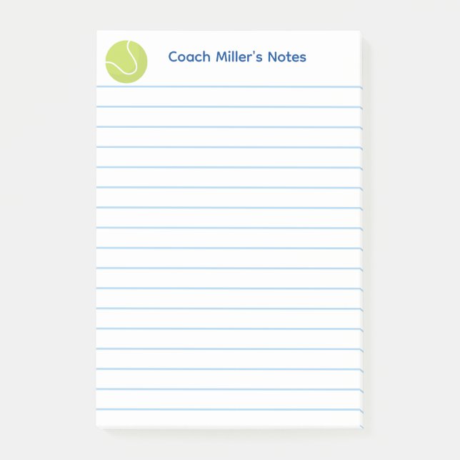 Cool Tennis Coach Lined Custom Post-it Block (Framsida)
