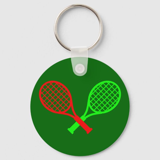 Cool tennisracket abstrakt design nyckelring (Framsida)