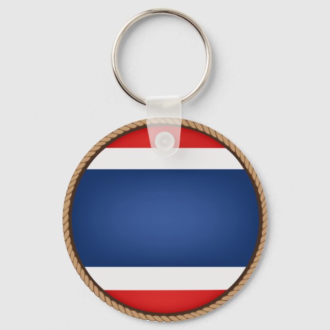 Cool Thailand Flag Seal Nyckelring (Framsida)