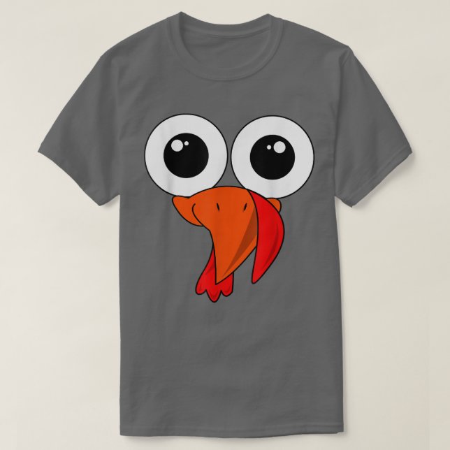 Cool Thanksgiving TurkeyCute Turkey Face  T Shirt (Design framsida)