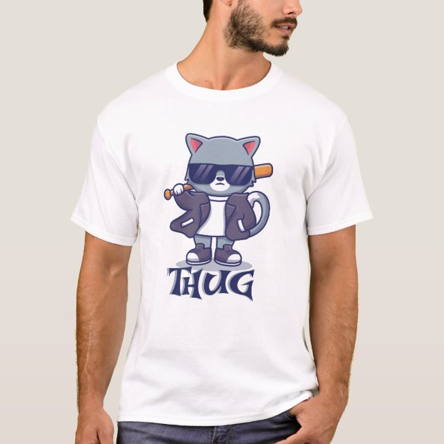 Cool thug cat life  t shirt (Framsida)