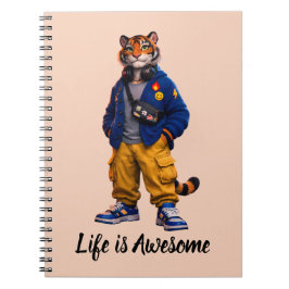 Cool Tiger i Streetwear Art - Urban Style Tiger Anteckningsbok