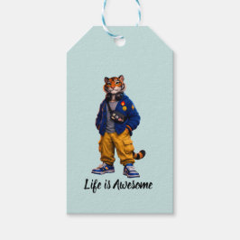 Cool Tiger i Streetwear Art - Urban Style Tiger Presentetikett