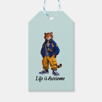 Cool Tiger i Streetwear Art - Urban Style Tiger Presentetikett