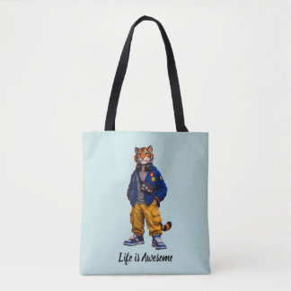 Cool Tiger i Streetwear Art - Urban Style Tiger Tygkasse