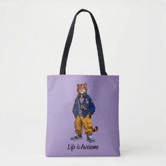 Cool Tiger i Streetwear Art - Urban Style Tiger Tygkasse