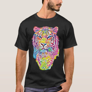 Cool tiger in rainbow colors t shirt