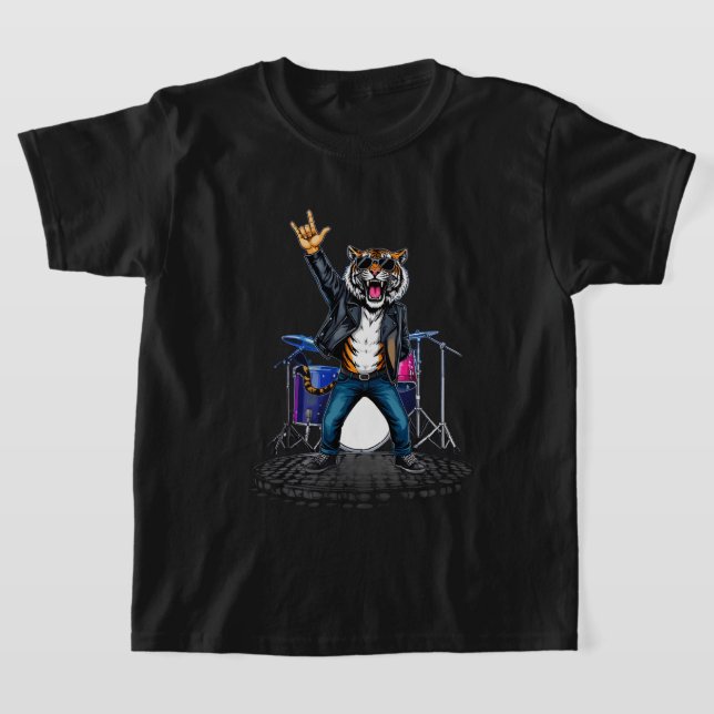 Cool Tiger Rock Dansare | Roligt presentkort för d T Shirt (Laydown)