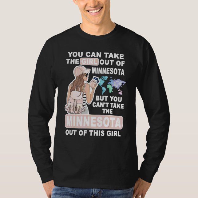 Cool tjej från Minnesota Stolt Minnesota-flicka T Shirt (Framsida)
