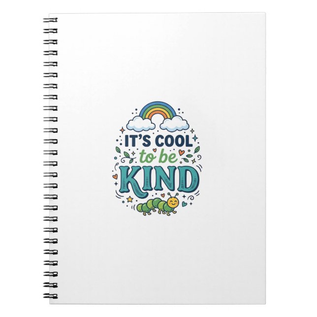 Cool To Be Kind Regnbåge Caterpillar T-Shirt Desig Anteckningsbok (Framsidan)