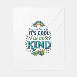 Cool To Be Kind Regnbåge Caterpillar T-Shirt Desig Fleecefilt