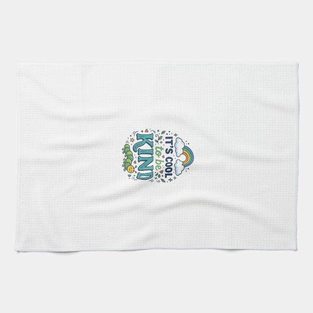 Cool To Be Kind Regnbåge Caterpillar T-Shirt Desig Kökshandduk (Horisontell)