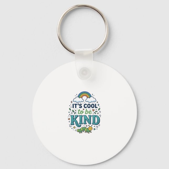 Cool To Be Kind Regnbåge Caterpillar T-Shirt Desig Nyckelring (Framsida)