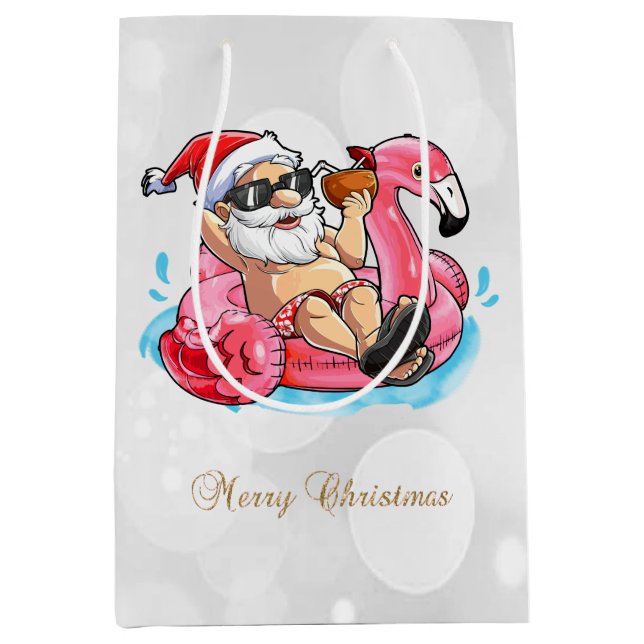 Cool Tomte, Rosa Flamingos, Strand Bokeh    (Framsidan)