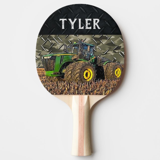 Cool Tractor Farm Equipment Name Camo Pingisracket (Framsidan)