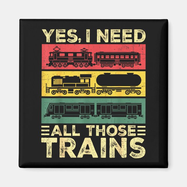 Cool Train Model Funny Train Railroad  Magnet (Framsidan)