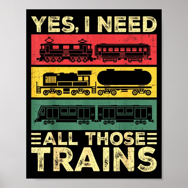 Cool Train Model Funny Train Railroad  Poster (Framsidan)