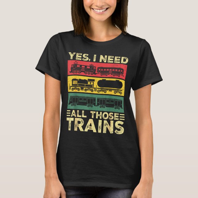 Cool Train Model Funny Train Railroad  T Shirt (Framsida)
