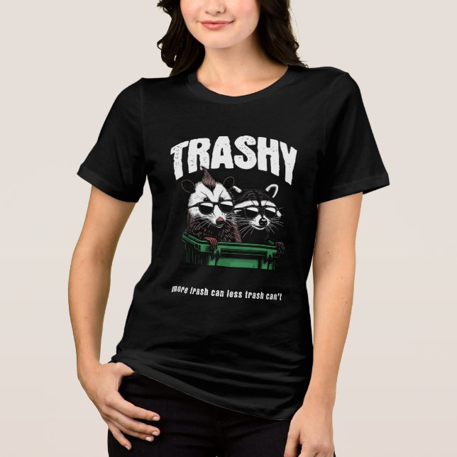 Cool Trash Panda and Mohawk Opossum Dumpster T Shirt (Framsida)