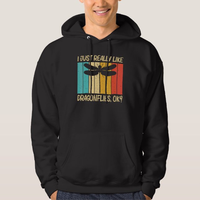 Cool Trollslända För Män Kvinnor Djur Insekt Drak Hoodie (Framsida)