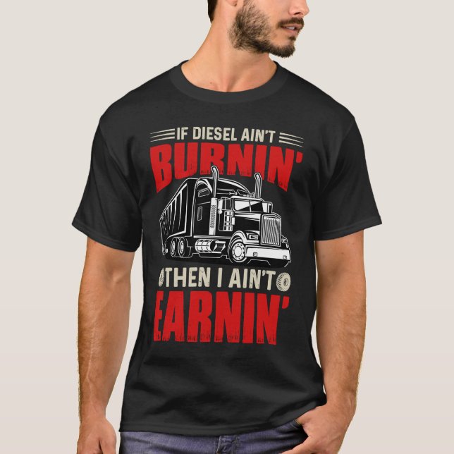 Cool Truck Driver Father Dad Husband T Shirt (Framsida)
