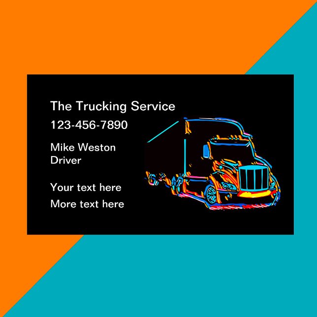 Cool Trucking Service Lastbilschaufför Visitkort (Skapare uppladdad)
