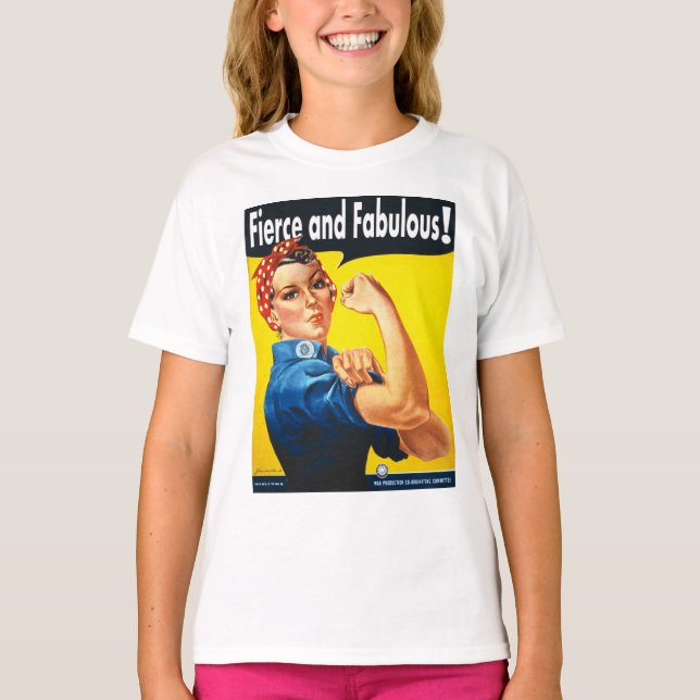Cool tuff och fantastisk Rosie The Riveter Tee Shirt (Framsida)