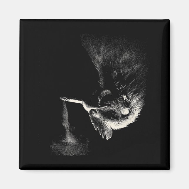 Cool Tupp Rökande Cigaretter Konst Grafik _1  Magnet (Framsidan)